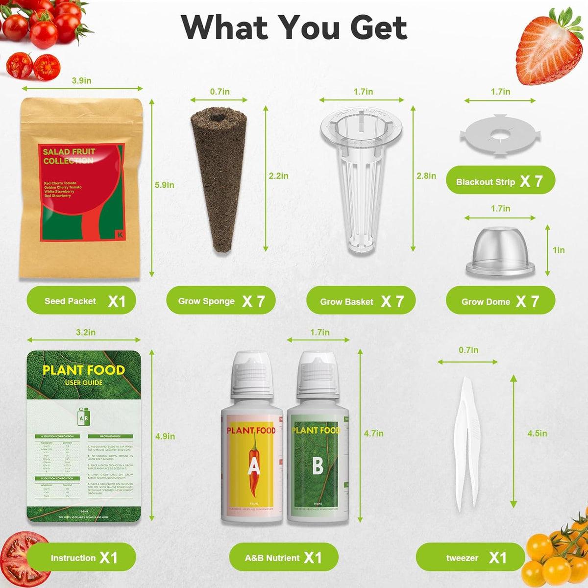 inbloom Strawberry & Tomato Seed Pod Kit for AeroGarden, Ahopegarden, GARDENCUBE, iDoo, MUFGA