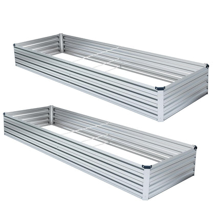 Meberam 2 Pack 6x3x1FT Galvanized Raised Garden Beds Kit Outdoor Metal Gardening Planter Box for