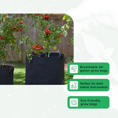 FCMP Outdoor 20-Gallon Modern Lightweight Non-Woven Insulating Fabric Breathable Grow Bags for