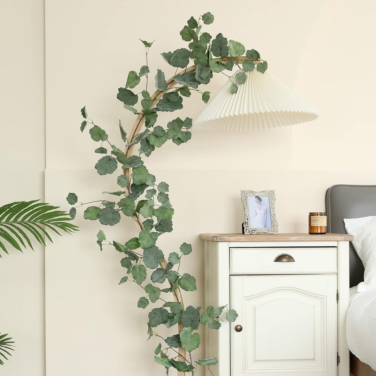 3 Strands Begonia Artificial Vines, 67" Silk Vine Garland with Green Leaves, Fake Hanging Plants