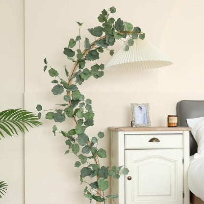 3 Strands Begonia Artificial Vines, 67" Silk Vine Garland with Green Leaves, Fake Hanging Plants