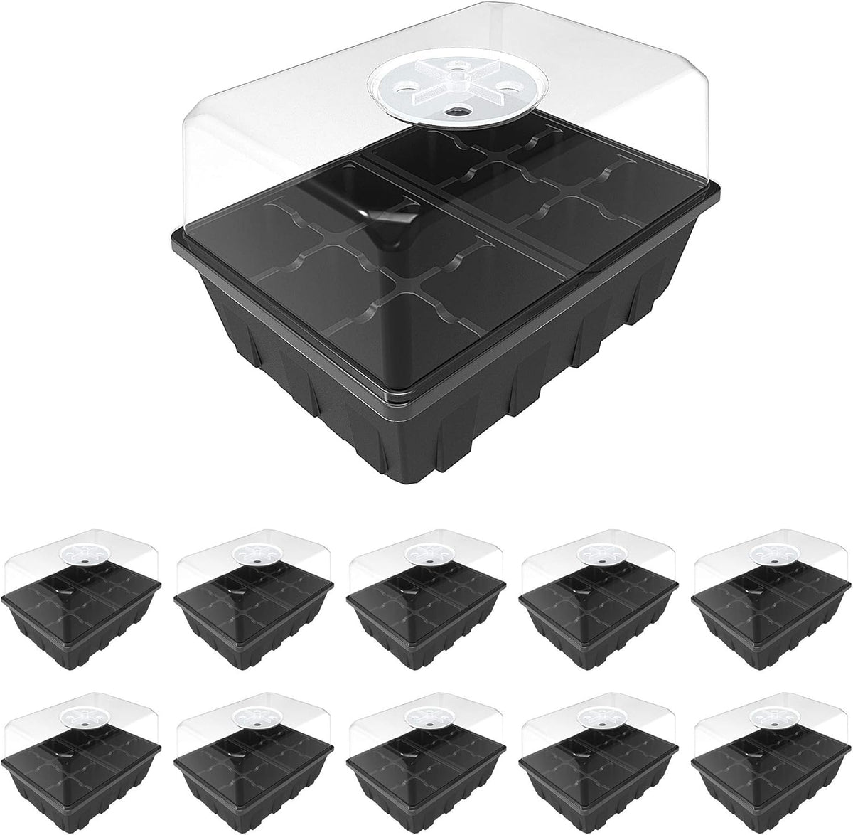 Gardzen 10 Pack Seed Starting Tray, Plant Germination Trays, Seed Starter Kit with Adjustable