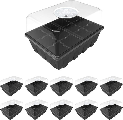 Gardzen 10 Pack Seed Starting Tray, Plant Germination Trays, Seed Starter Kit with Adjustable