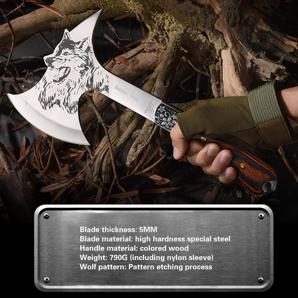 Multi-Functional Outdoor Axe - Garden Hatchet for Camping, Survival, and Tree Cutting - Portable