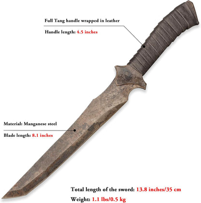SV Handmade cast Manganese Steel Chopping Blade Sword, Full Tang, Outdoor, Hunting, Camping