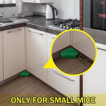 Qualirey 24 Pcs Mice Station with Key Triangle Bait Station Reusable Rodent Trap Bait Box, Keeps