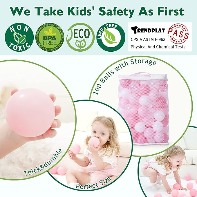 TRENDPLAY Plastic Balls for Ball Pits 2.2 Inch, Pack of 50 100 200 500 Hollow Balls, Perfect for