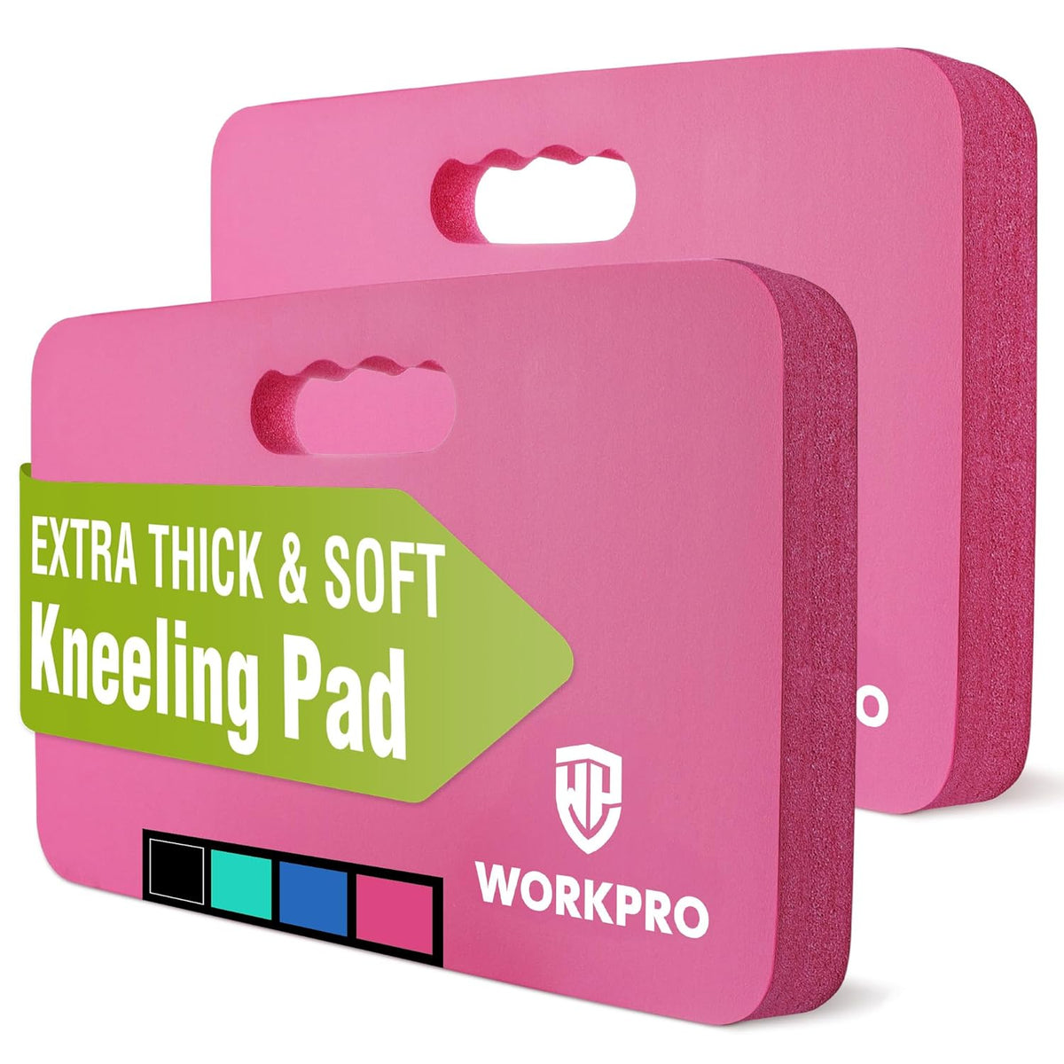 WORKPRO Extra Thick Kneeling Pad, 2-Pack, Soft Foam Cushioning for Knee, Large Foam Kneeler Mat for