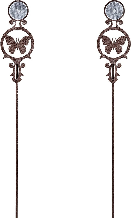 Touch of Class Pathways Reflective Driveway Marker Stake Set of Two for Outdoor Use | Butterfly