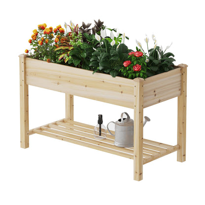 Wooden Planter Elevated Wooden Raised Garden Bed with Legs Planter Box