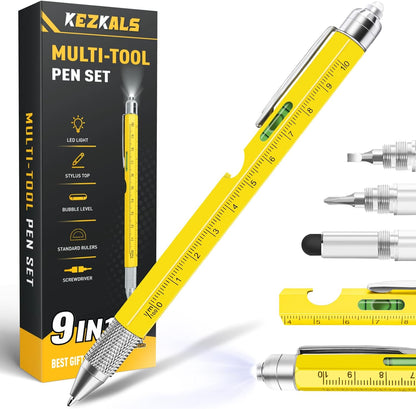 KEZKALS Stocking Stuffers for Men Adults, 9 in 1 Multitool Pen Gifts for Men, White Elephant Gifts