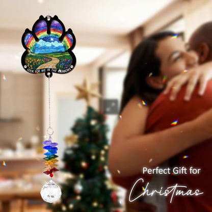 2 Layered Ornament Suncatcher - Christmas Birthday Gifts for Pet Lover - Rainbow Bridge Suncatcher