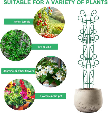Plant Trellis for Potted Plants 4 Pack Stackable Indoor Outdoor Climbing Houseplant Support with