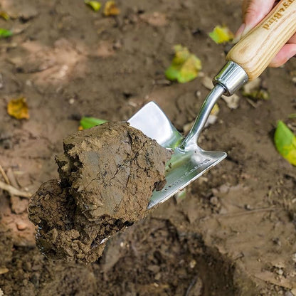 Berry&Bird Stainless Steel Trowel, Garden Small Flower Hand Shovel, Potting Soils Scoop with Wood