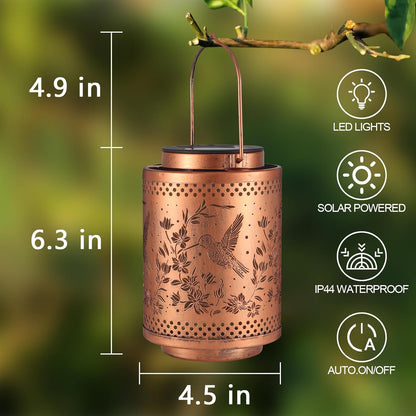 Hummingbird Solar Lanterns Garden Decor Birthday Gifts for Women Mon Grandma Metal Hanging Solar
