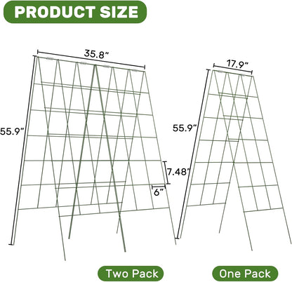 DOEWORKS Cucumber Trellis, 56" High Foldable A Frame Garden Trellis, 2 Pack, Plant Support for