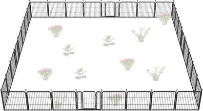 FXW Garden Fence Outdoor for The Yard – 24in(H) x 60.9ft(L) Heavy Duty Metal Animal Barrier for Dog