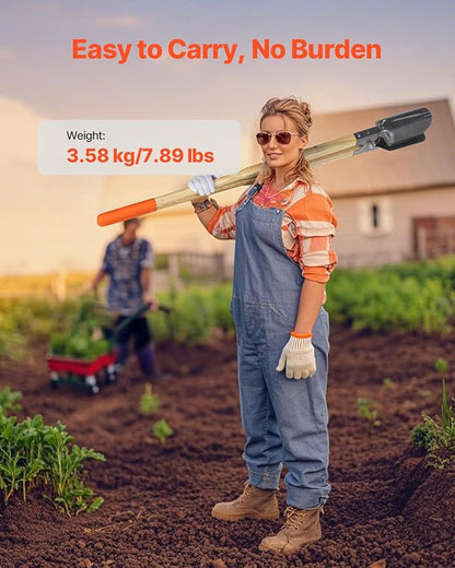 VEVOR Post Hole Digger, Heavy Duty Post Hole Digger with Wood Handle, Manual Hole Digger with Scale