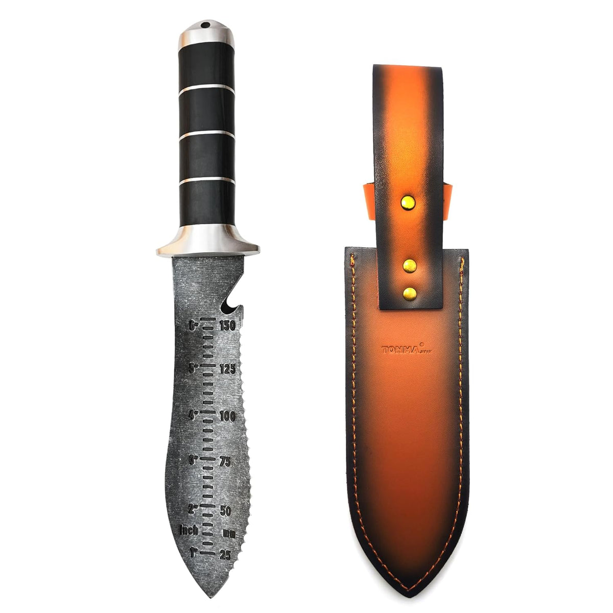 TONMA Hori Hori Garden Knife [Made in Japan] Heavy Duty Stainless Steel Japanese Hori Knife with