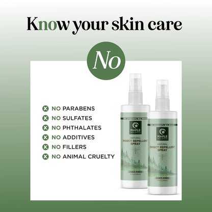 Natural Bug Repellent Spray for Body - DEET Free Bug Spray for Kids & Adults for Ticks Mosquitoes &
