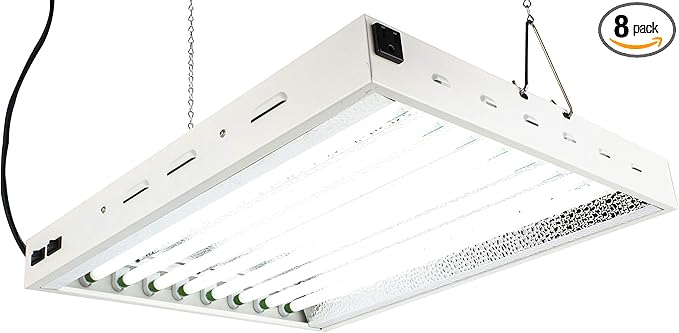 2Ft X 18In 8Lamps 200W to T5 Fluorescent Grow Lights with 6500K Sun Light Grow Lamps and 20000