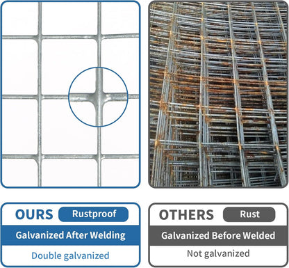 Hardware Cloth 1/2 Inch 48in X 100ft- Hot Dip Galvanized After Welding Wire Mesh Roll, 19 Gauge