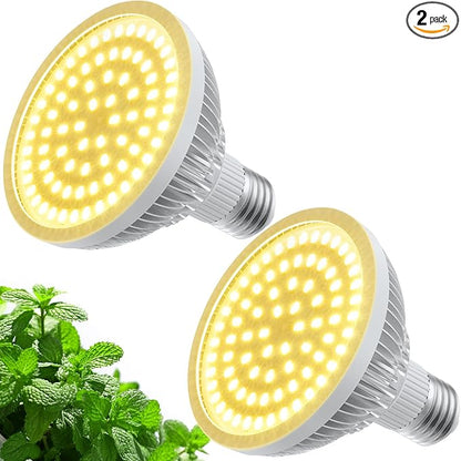 Grow Light Bulbs for Indoor Plants Full Spectrum, LED Grow Light Bulb 18W(180W Equivalent) 3500K
