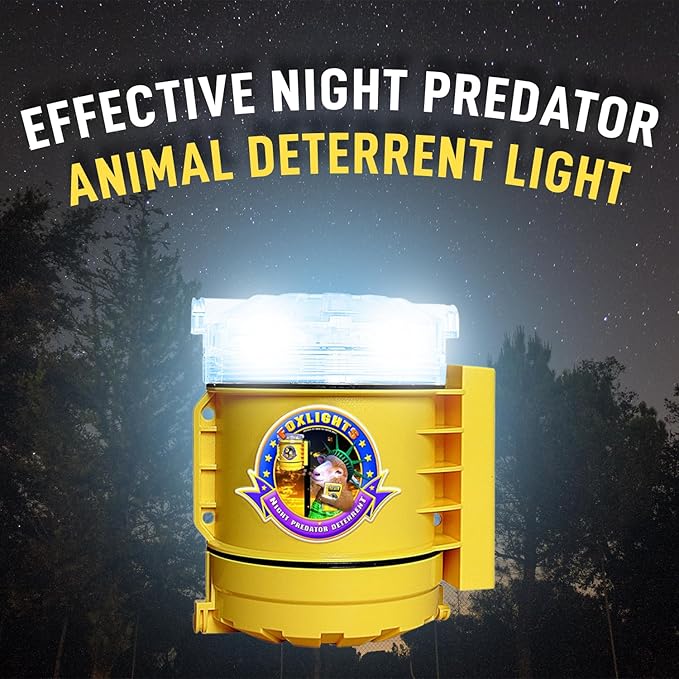 Foxlights Non-Solar Predator Deterrent Light – LED Night Guard Repeller for Chicken Coops, Poultry