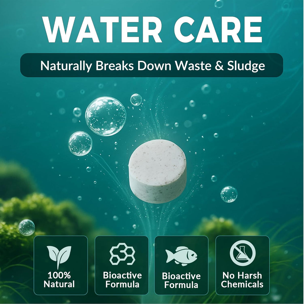 Muck Clear – Natural Pond Sludge Treatment, 2 LB for Ponds, Fountains & Bird Baths, Beneficial