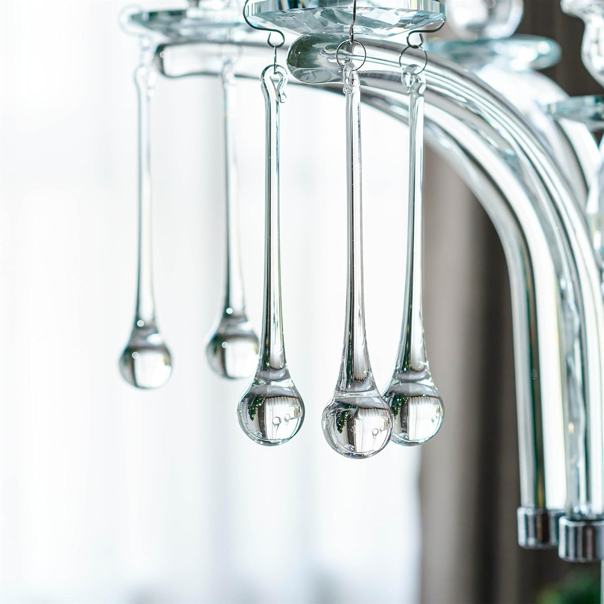H&D 10pcs 5.9inch Large Suncatcher Crystal Raindrop Chandelier Prisms Hanging Drops Pendants Sun