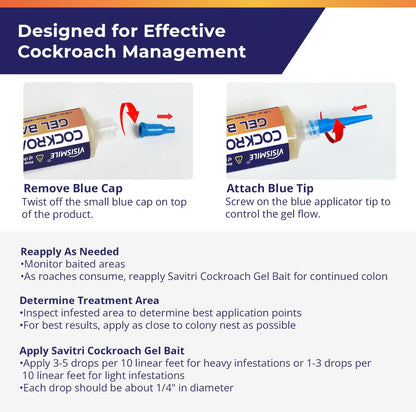 Roach Gel Bait Indoor and Outdoor: Cockroach Killer Repellents for German Cockroaches, Small