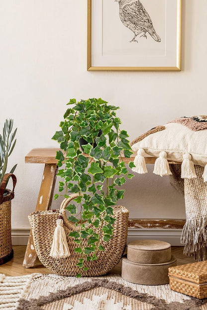 Hollyone Artificial Hanging Plants Potted 31.4" Fake Ivy Vine Faux Ivy Leaves Hanging Greenery