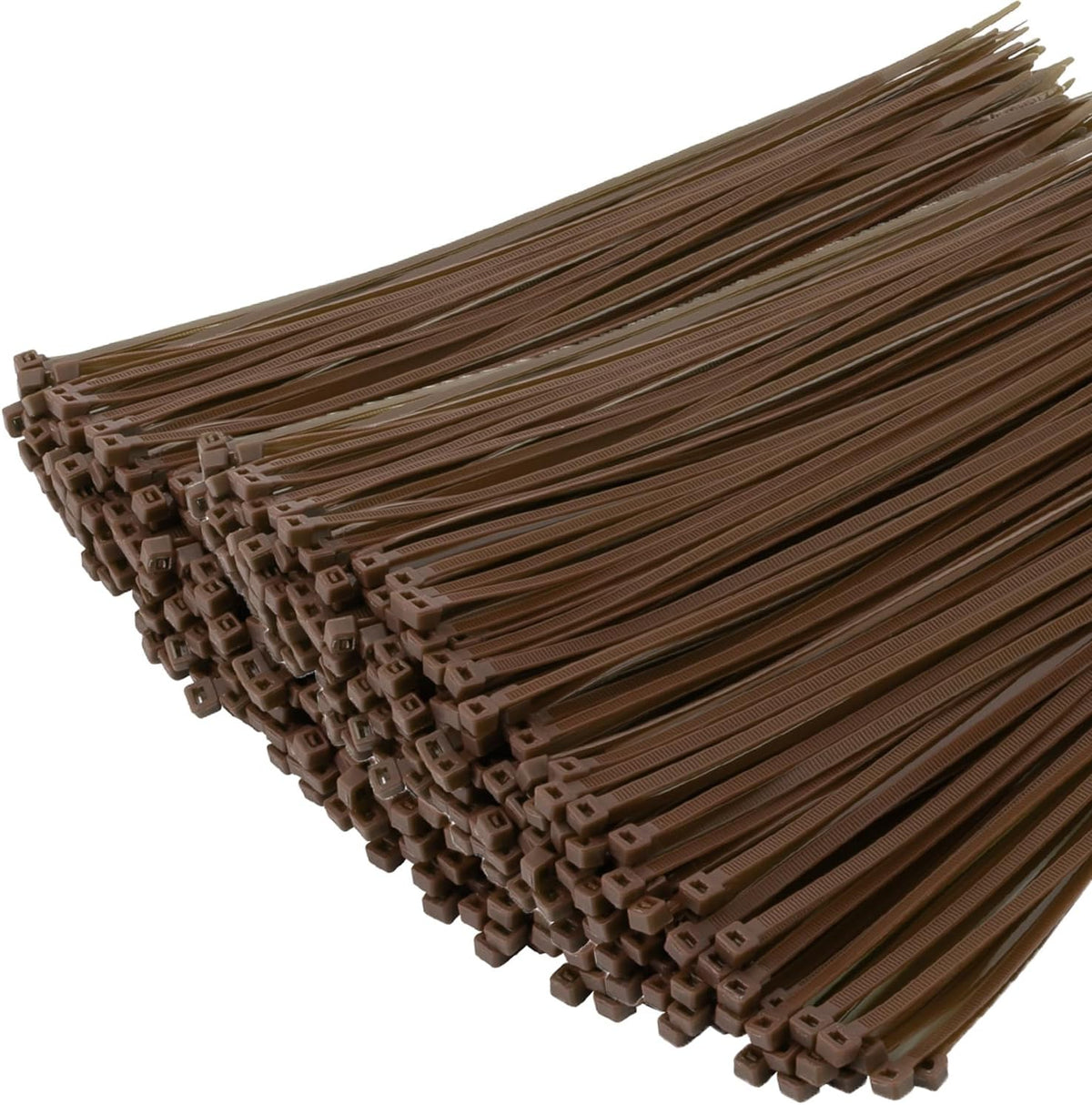 XINGO 1000 PCS Brown Zip Ties 8 Inch, 60 LBS Tensile Strength, Self-Locking Nylon Plastic Nylon