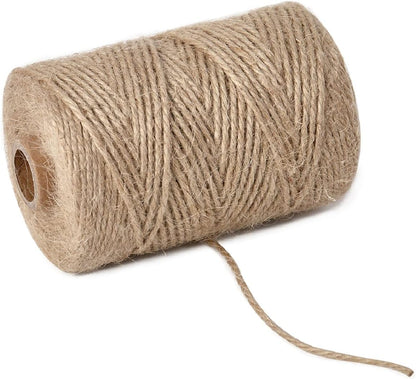 2mm 328 Feet Natural Jute Twine, for Crafts Gift, Craft Projects, Wrapping, Bundling, Packing
