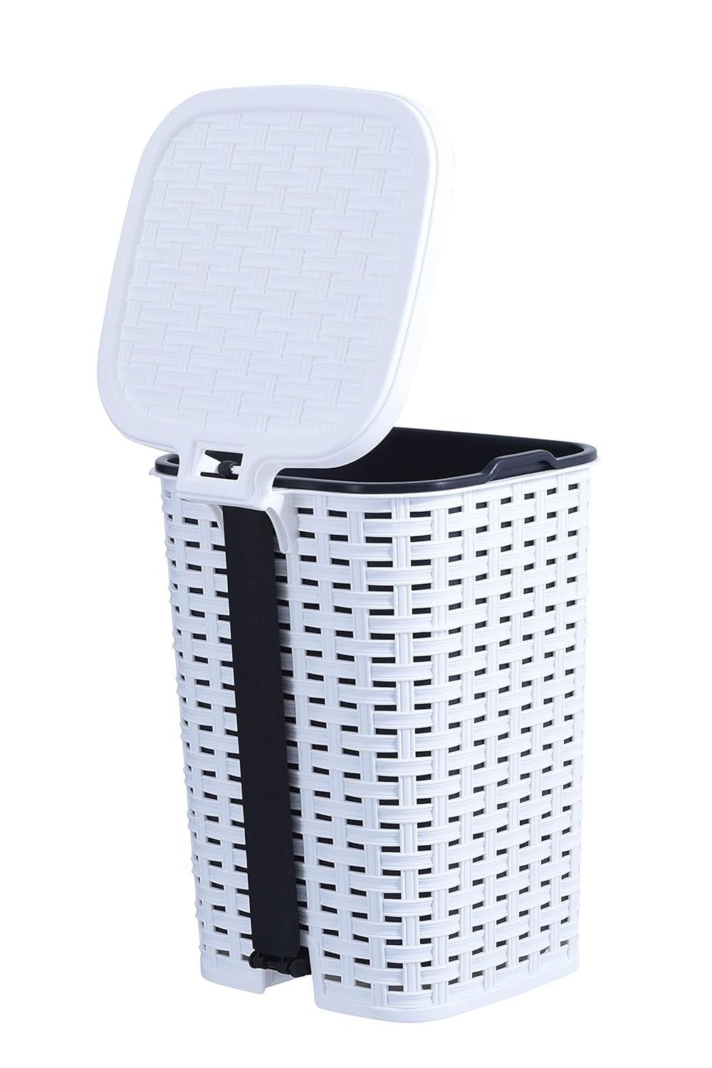 Superio Small Outdoor Trash Can with Lid for Dog Poop 3 Gallon/12 L Mini Plastic Garbage Can with