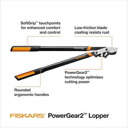 Fiskars 32-Inch Loppers for Tree Trimming, Heavy Duty, Low-Friction Sharp Steel Blade, Branch