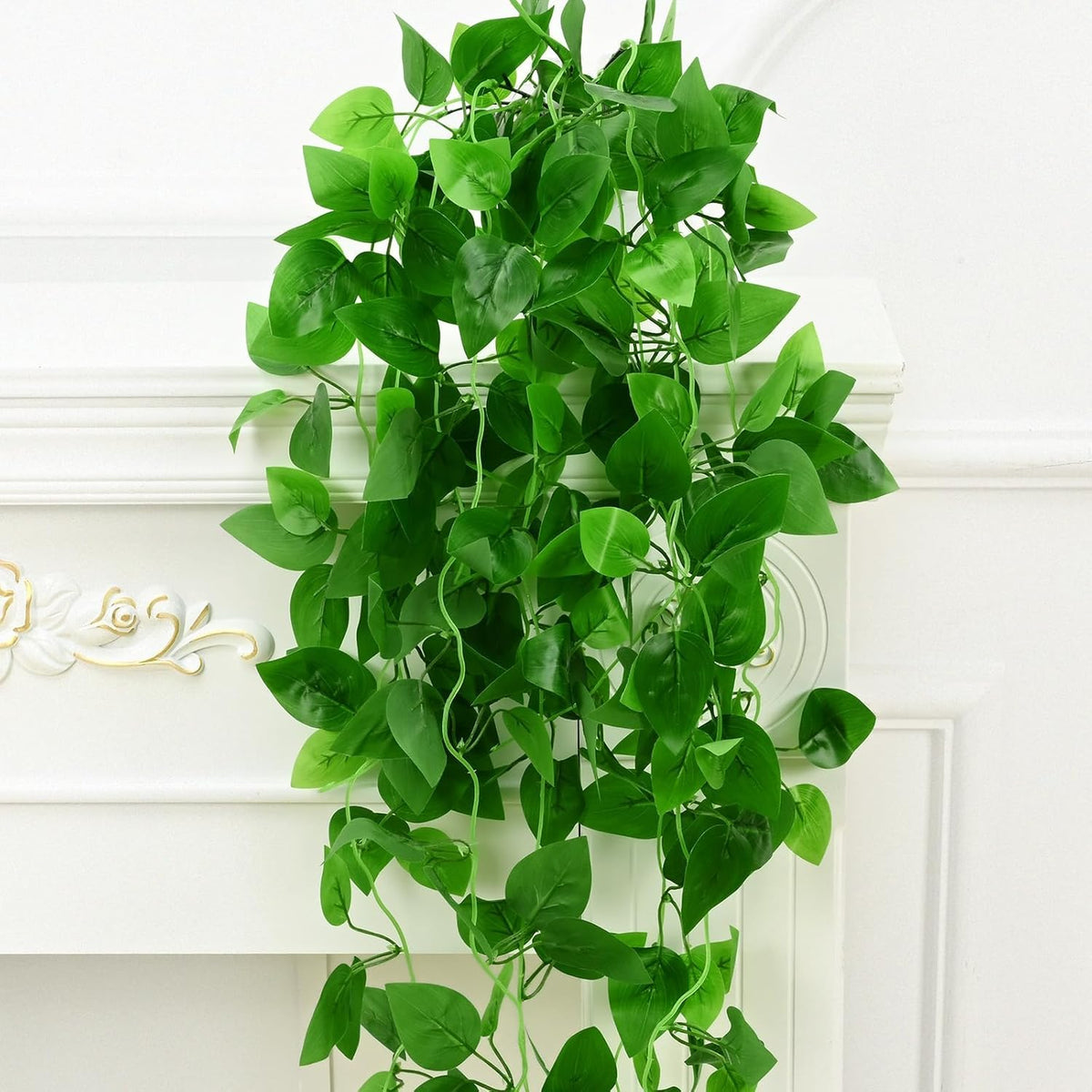 BLEUM CADE 8Pcs Fake Hanging Plants, 9 Branch Artificial Hanging Plant, Lush Faux Pothos Vines for