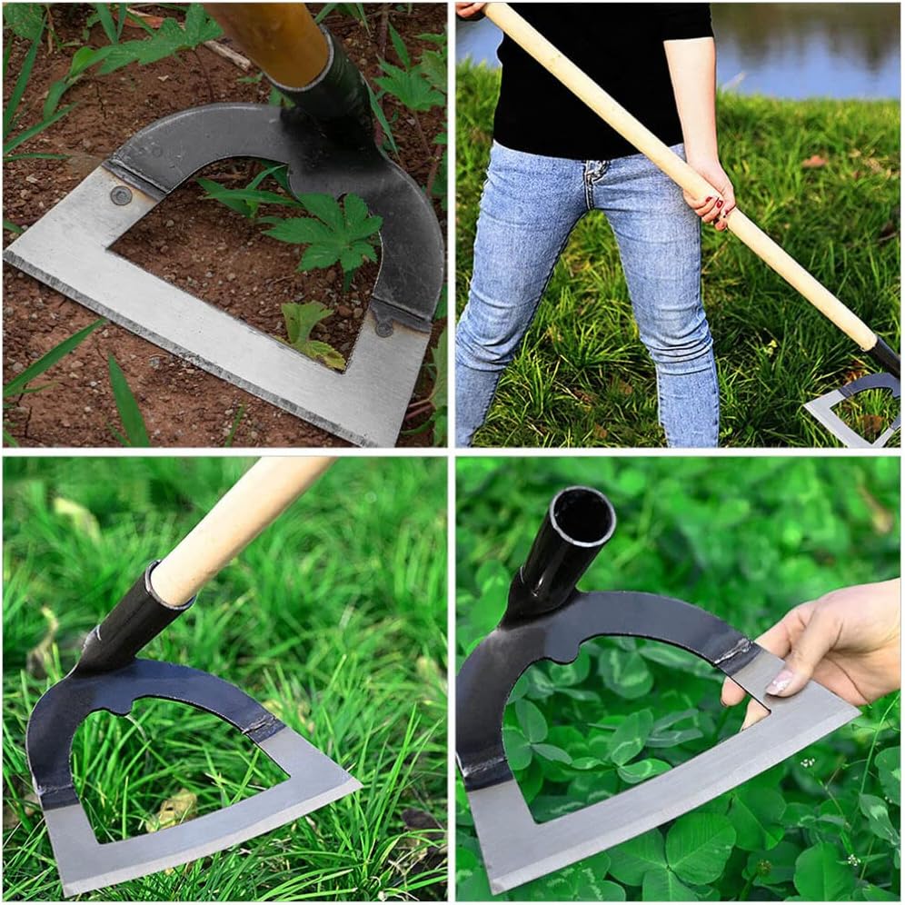 DOITOOL Stainless Steel Garden Hoe Tool Hollow Weeding Cultivator for Soil Loosening Planting and