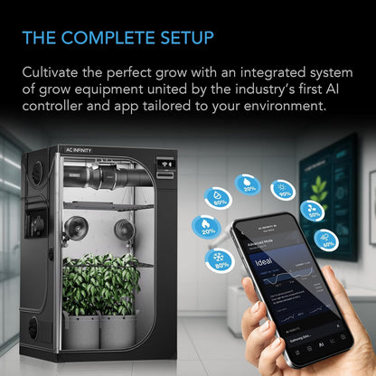 AC Infinity AI Grow System PRO 5x5, 6-Plant Kit w/Self-Learning AI Controller, Dynamic Airflow &
