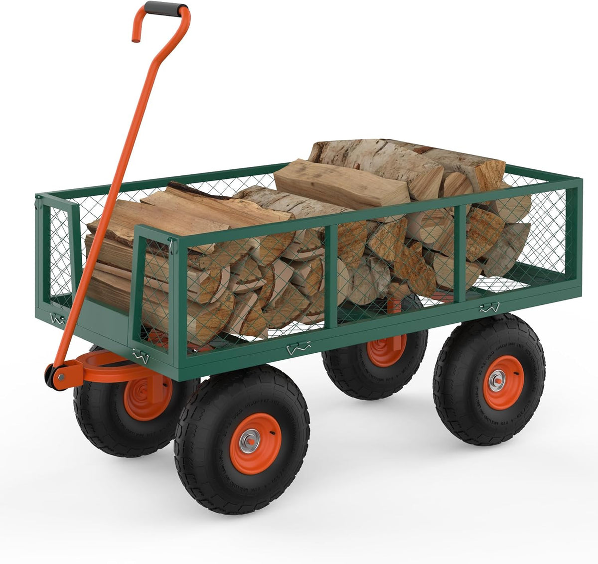 Versatile Garden Cart for Lawn and Yard with Heavy Duty Steel, 900 Lbs Capacity Mesh Steel Garden