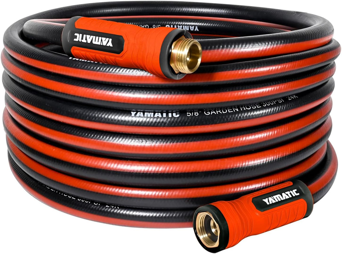 YAMATIC Garden Hose 40ft x 5/8", Ultra Durable Water Hose with Swivel Handle, Kink Resistant, Soild