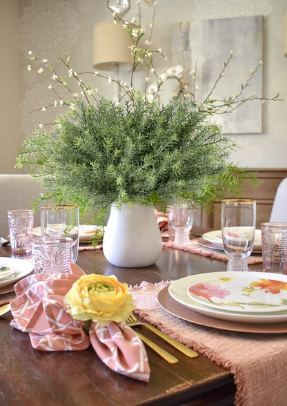 Artificial Rosemary Stems Fake Greenery Plants Faux Bushes Shrubs in Frosted Green for Decor Home