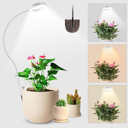 Wolezek 2 in 1 Grow Lights for Indoor Plants, 3 Colors Plant Lights for Indoor Growing with 360°