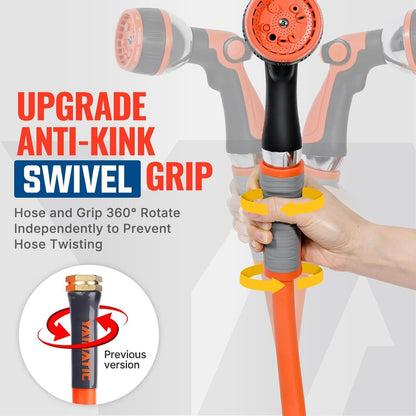 YAMATIC Heavy Duty Garden Hose 5/8 in x 30 ft with Swivel Fitting, Super Flexible Water Hose