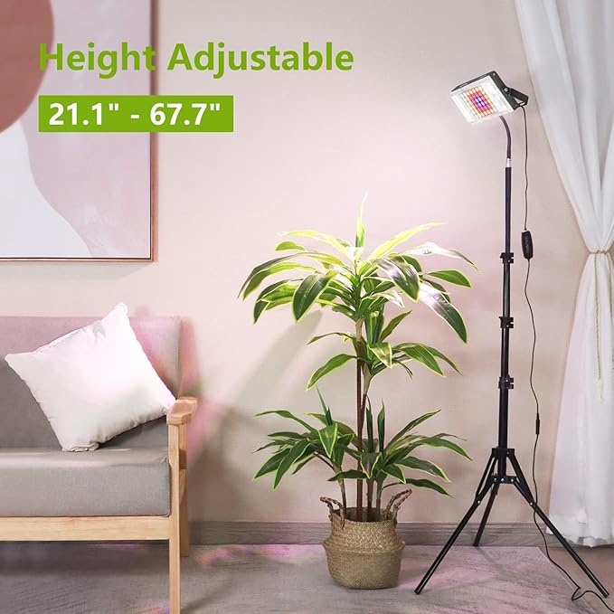 LBW Grow Light with Stand, Full Spectrum LED Plant Light, Floor Grow Lamp with 63" Adjustable