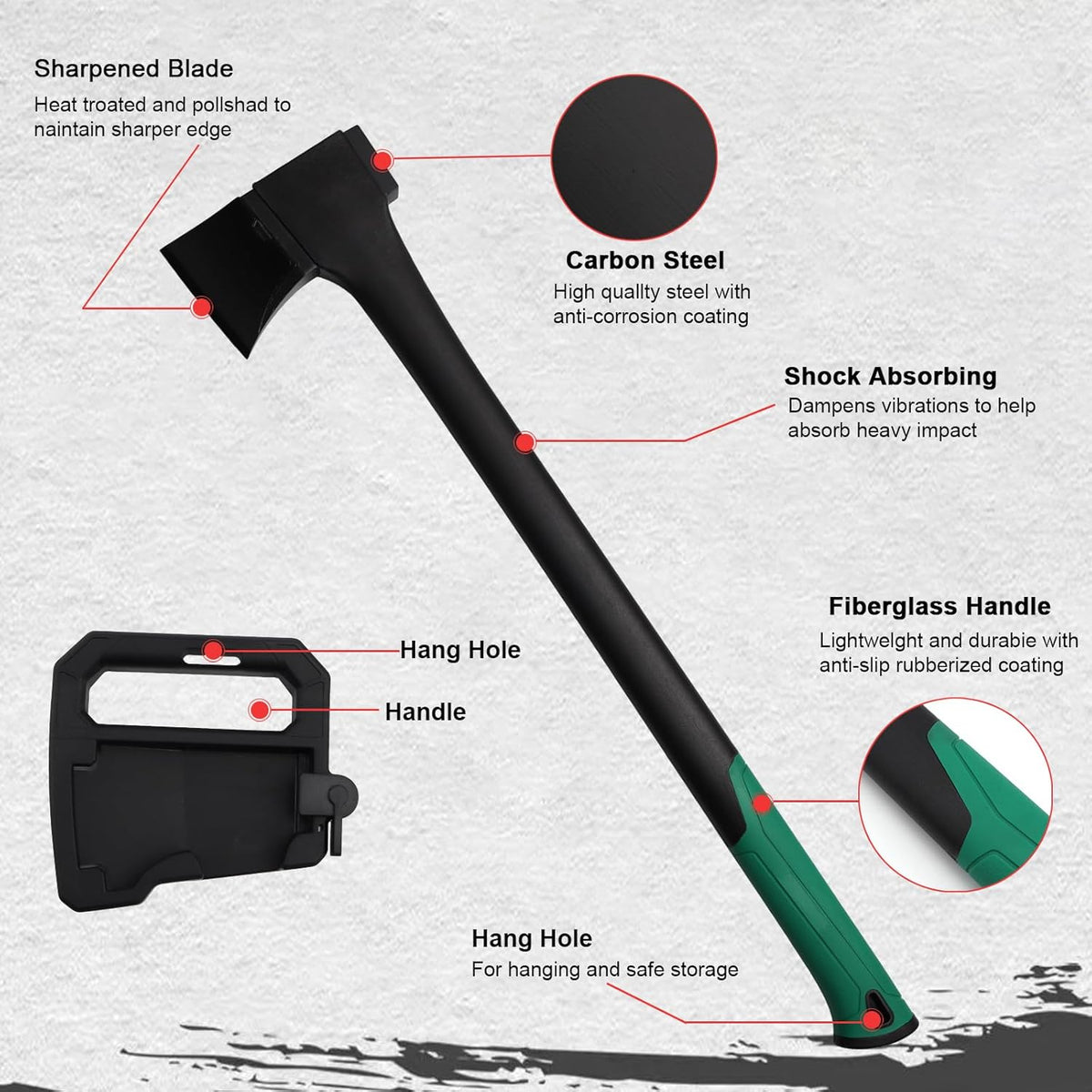 Camping Hatchet 31.8 Inch,Survival Hatchet Tactical for Wood Chopping and Kindling,Hatchet Axewith