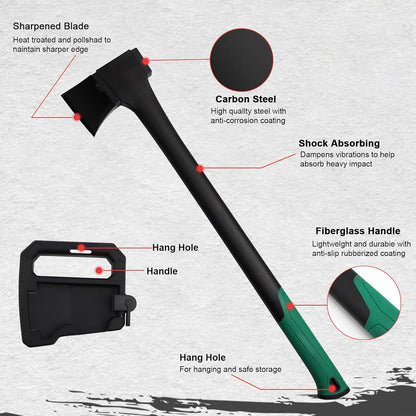 Camping Hatchet 31.8 Inch,Survival Hatchet Tactical for Wood Chopping and Kindling,Hatchet Axewith