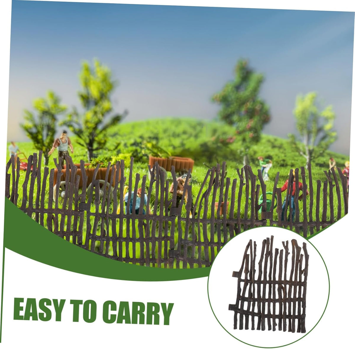 4PCS Miniature Garden Fence Fairy Garden Accessories for Dollhouse DIY Landscape Decoration