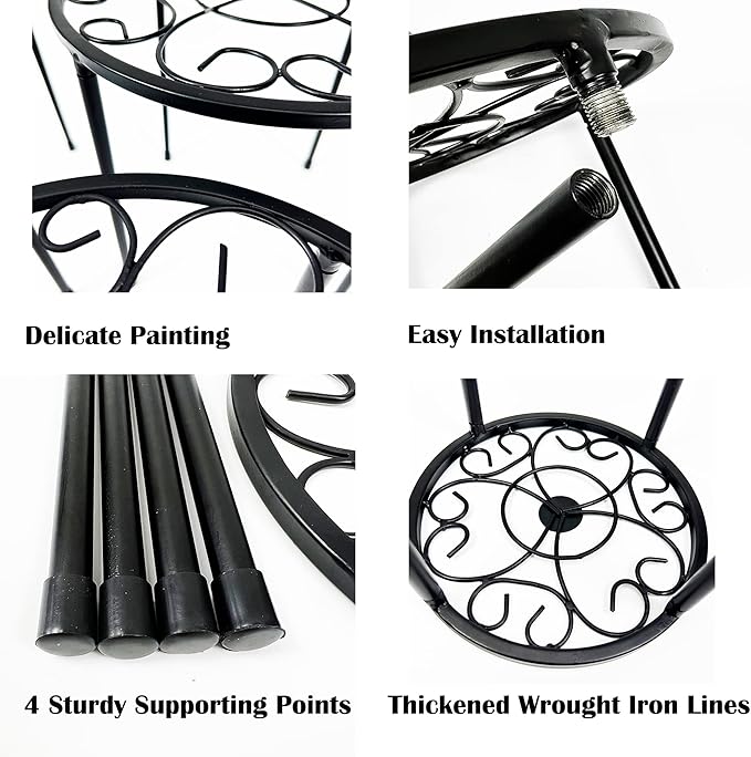 HAINARverS Metal Plant Stands 5-Pack, Heavy Duty Rustproof Iron Corner Flower Pot Stand