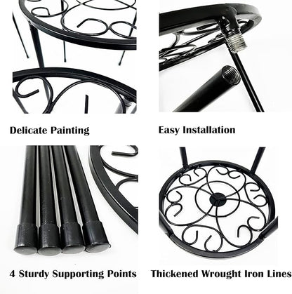 HAINARverS Metal Plant Stands 5-Pack, Heavy Duty Rustproof Iron Corner Flower Pot Stand